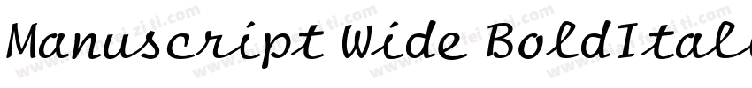 Manuscript Wide BoldItalic字体转换